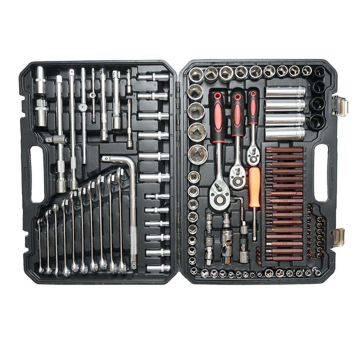 Trusa chei tubulare, hexagonale, priza adanca, chei fixe, biti, torx, hex, spline 128 piese Breckner Germany